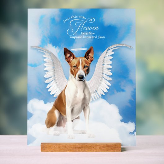 Basenji Angel hondennaam Pet Memorial Acryl Bord (Neutraal)