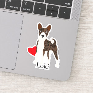 Basenji Brindle gepersonaliseerde naam Schattige Sticker