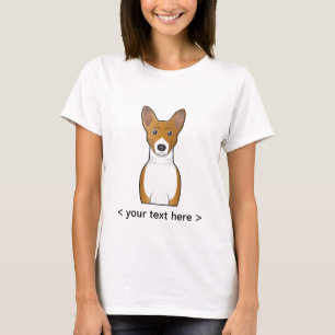 Basenji Cartoon Portret Aangepast T-shirt