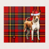 Basenji Chien de Noël Rouge et Vert Vacances Plaid (Outside Unfolded)
