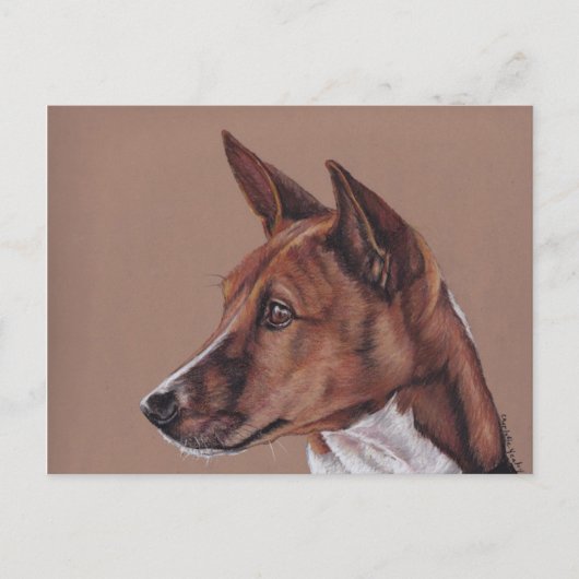 Basenji Colored Pencil Art Briefkaart (Voorkant)