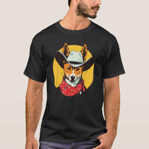 Basenji Cowboy Grappige Hond Wilde Westen T-shirt