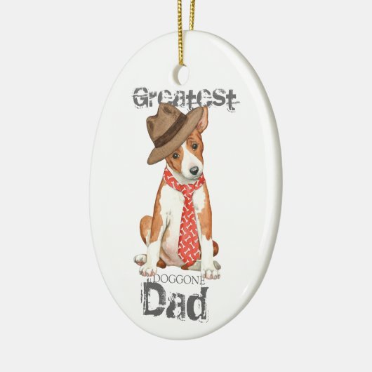 Basenji Dad Ceramic Ornament (Links)