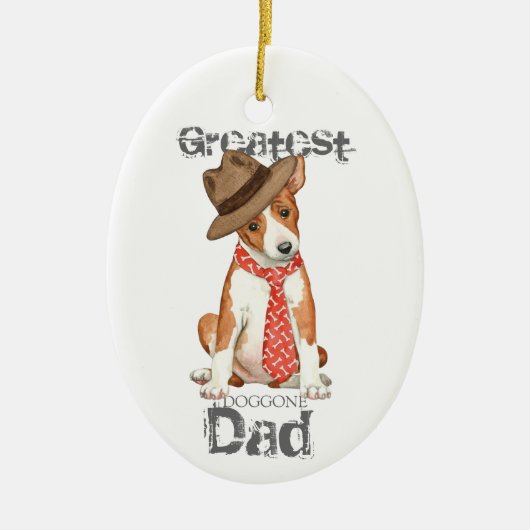 Basenji Dad Ceramic Ornament (Voorkant)