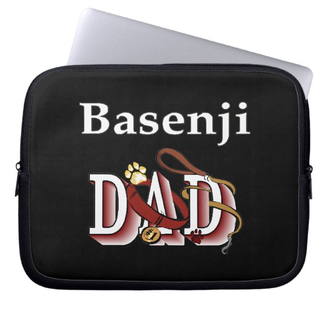 Basenji Dad Laptop Sleeve (Voorkant)