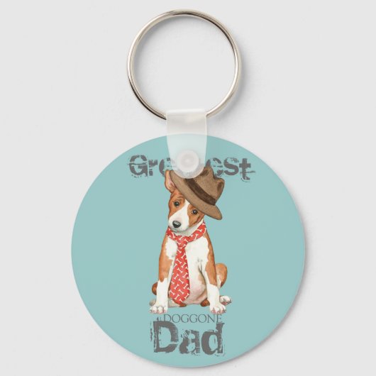 Basenji Dad Sleutelhanger (Voorkant)