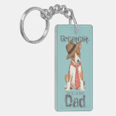 Basenji Dad Sleutelhanger (Voorkant Links)