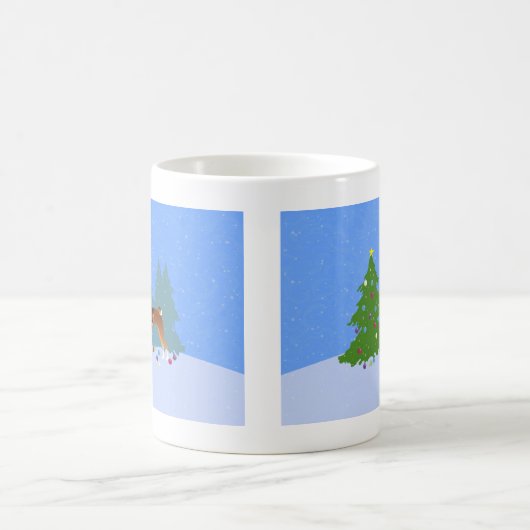 Basenji Decorting Tree in het bos Koffiemok (Center)