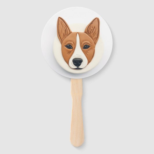 Basenji Dog 3D geïnspireerd Handwaaier (Voorkant)