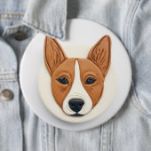 Basenji Dog 3D geïnspireerd Ronde Button 6,0 Cm (In situ)