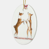 Basenji Dog Art Ornament (Links)