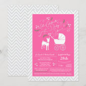 Basenji Dog Baby shower Girl Pink Kaart (Voorkant / Achterkant)