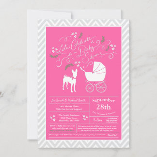 Basenji Dog Baby shower Girl Pink Kaart