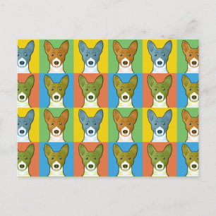 Basenji Dog Cartoon Pop-Art Briefkaart