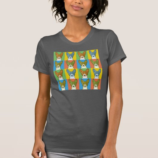 Basenji Dog Cartoon Pop-Art T-shirt (Voorkant)