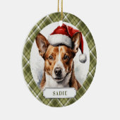 Basenji Dog Ceramic Circle Ornament (Rechts)