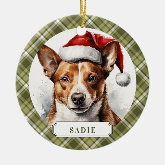 Basenji Dog Ceramic Circle Ornament (Voorkant)