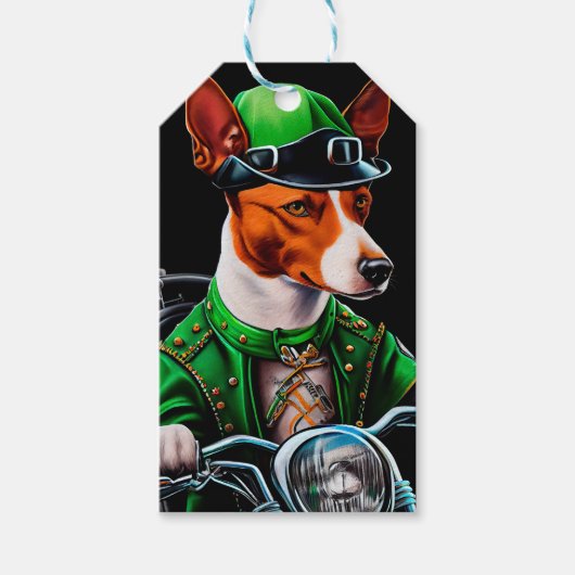 Basenji Dog fiets St. Patrick's Day Cadeaulabel (Voorkant)