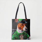 Basenji Dog fiets St. Patrick's Day Draagtas (Voorkant)