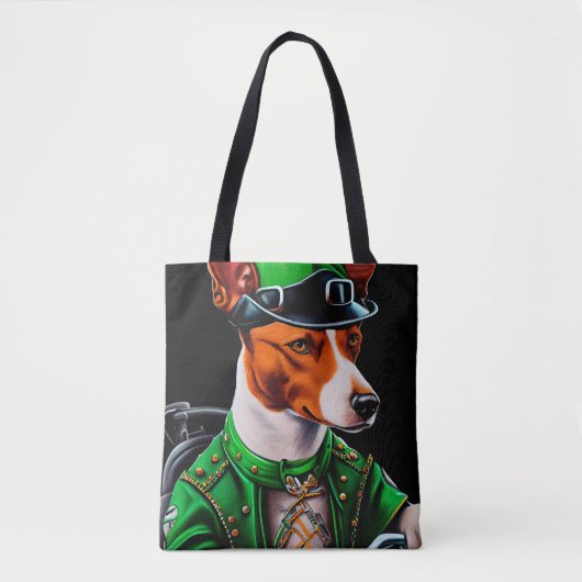 Basenji Dog fiets St. Patrick's Day Draagtas (Voorkant)
