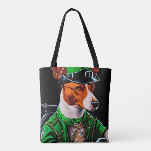 Basenji Dog fiets St. Patrick's Day Draagtas (Achterkant)