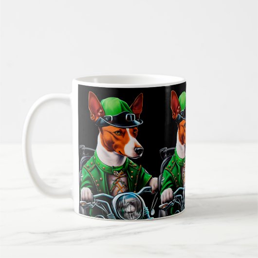 Basenji Dog fiets St. Patrick's Day Koffiemok (Links)