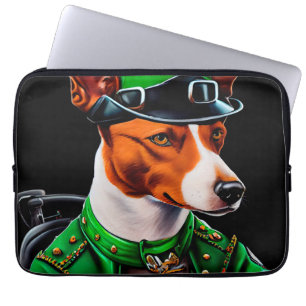 Basenji Dog fiets St. Patrick's Day Laptop Sleeve