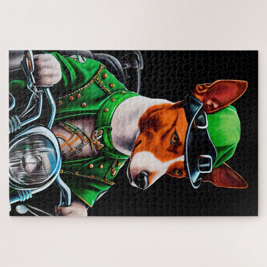 Basenji Dog fiets St. Patrick's Day Legpuzzel (Horizontaal)