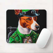 Basenji Dog fiets St. Patrick's Day Muismat (Met muis)