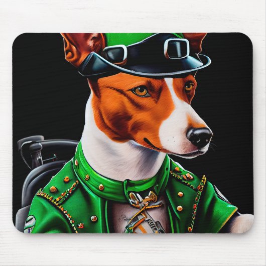 Basenji Dog fiets St. Patrick's Day Muismat (Voorkant)