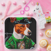 Basenji Dog fiets St. Patrick's Day Papieren Bordje (Feest)