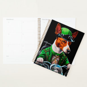 Basenji Dog fiets St. Patrick's Day Planner