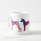 Basenji Dog Geo Pattern Silhouette Pink Koffiemok (Voorkant links)