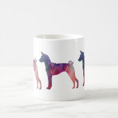 Basenji Dog Geo Pattern Silhouette Pink Koffiemok (Center)