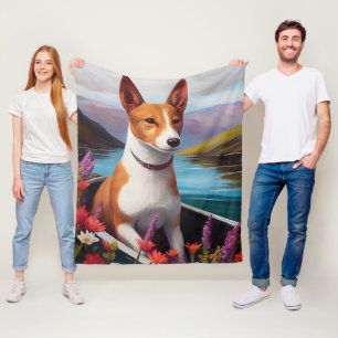 Basenji Dog op een peddel: Een Schilderachtig avon Fleece Deken