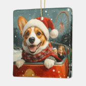 Basenji Dog Roller Onderzetter Kerst Keramisch Ornament (Links)