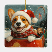 Basenji Dog Roller Onderzetter Kerst Keramisch Ornament (Achterkant)