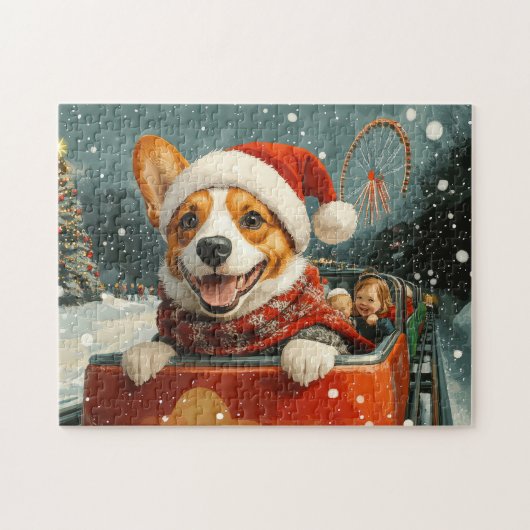 Basenji Dog Roller Onderzetter Kerst Legpuzzel (Horizontaal)