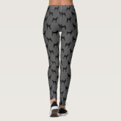 Basenji Dog Silhouettes Pattern Grey and Black Leggings (Achterkant)
