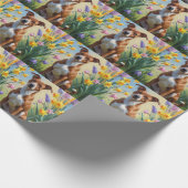 Basenji Dog Spring Bloemen Schilderen Cadeaupapier (Hoek)