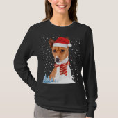 Basenji Dog Ugly KerstSweater Santa Hat Funny T-shirt (Voorkant)