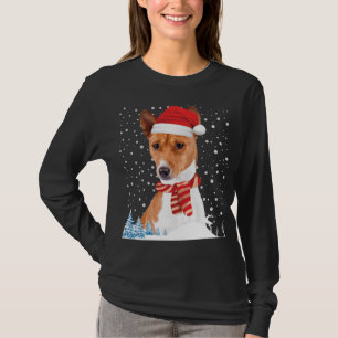 Basenji Dog Ugly KerstSweater Santa Hat Funny T-shirt