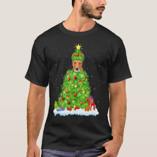 Basenji Dog Xmas Lighting Tree Basenji Chris T-shirt