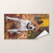 Basenji en automne Feuilles automne Inspiration (Serviette à main)