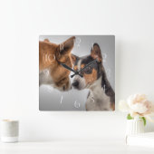 Basenji en Friend Vierkante Klok (Huis)