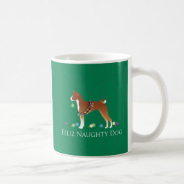 Basenji Feliz Naughty Dog Kerstmis Koffiemok