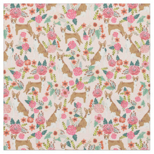 Basenji floraals roze stof