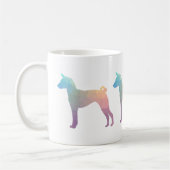 Basenji Geometric Pattern Silhouette Pastel Koffiemok (Links)