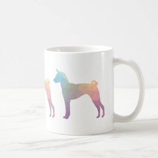 Basenji Geometric Pattern Silhouette Pastel Koffiemok (Rechts)