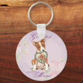 Basenji Heart mama Sleutelhanger (Voorkant)
